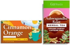 Gya Tea Co Cinnamon Orange Black K Cups Tea Pods Variety Pack for Keurig 2.0 &1.0 & Loose Leaf Ashwagandha Root Herbal Tea with No Artificial Ingredients