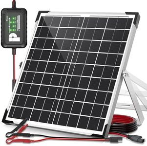 POWOXI 20W Solar Panel,12V Solar Panel Charger Kit + 8A Controller, Suitable for Automotive, Motorcycle, Boat, ATV, Marine, RV, Trailer, Powersports, Snowmobile etc. Various 12V Batteries.