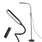 KOOSTONE Floor Lamp, Standing Lamp for Living Room, 18 W, 3000 LM, CRI>95, 3 Colors and 10 Brightness Levels, Standard LED Floor Light for Bedroom, Remote Control and Adapter Included