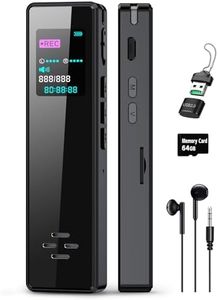 64GB Digital Audio Voice Recorder for Lectures Meetings, Voice Activated Tape Recorder with Playback Dictaphone Sound Recorder Recording Device, Noise Reduction, MP3 Player