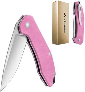 FLISSA Pocket Knife, Folding Tactical Knife with G10 Handle, D2 Blade, Liner Lock, Pocket Clip, EDC Knife for Hiking, Camping, Survival, Indoor and Outdoor Activities(Pink)