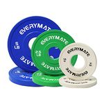 EVERYMATE Change Weight Plates Set 1.25LB, 2.5LB, 5LB, 17.5LB Fractional Bumper Plate for Cross Training and Olympic Weightlifting