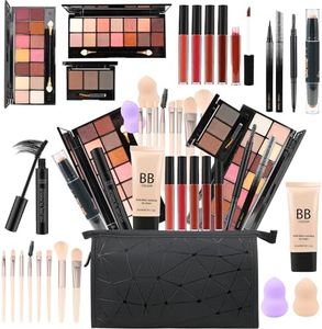 Delymol All in One Makeup Gift Set for Women Full Kit for2x14-color eyeshadow palettes,5xlipgloss sets,mascara,eyeliner,eyebrowpowder,eyebrow pencil, foundation, highlighter stick