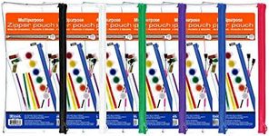 BAZIC Pencil Pouch 3 Ring Binder Pouch w/Rivet Enforced Rings Holes, 11"x5" Clear Color, Zipper Pouches Case Cosmetic Bag, 24-Pack