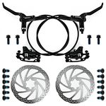 ROADNADO Hydraulic Brake Set Mountain Bike Hydraulic Disc Brakes, Bicycle Disc Brake Set 160mm Right Front 800mm Left Rear 1400mm MTB Hydraulic Brake Set Aluminum Alloy Oil Brake Universal