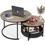 WLIVE Coffee Table Set of 2,32in Ro