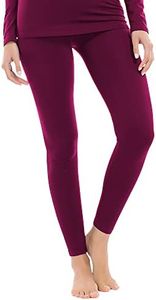 MANCYFIT Thermal Pants for Women Fleece Lined Leggings Underwear Soft Bottoms Wine Red XXX-Large