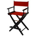 American Trails Extra-Wide Premium 24"-Counter Height Director's Chair Black Frame with Red Canvas