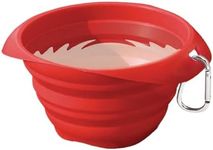 Kurgo Collaps-A-Bowl for Dogs, Collapsible Travel Dog Bowl, Pet Food & Hiking Water Bowl, Food Grade Bowl for Dogs, Travel Accessories for Pets, Includes Carabiner (24 oz, Red)