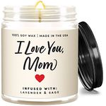 Mothers Day Gifts for Mom, I Love You Mom Candle, Gifts for Mom, Mom Gifts, Mom Birthday Gifts, Birthday Gift for Mom – Lavender & Sage – Gift for Mom Birthday, Mom Gifts from Daughter son - 9oz