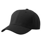 Seraphic Unisex Baseball Fabric Cotton Cap Curved Visor Free Size/Adjustable (Black)