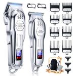 KNCANEO Hair Clippers for Men Professional Hair Trimmer Cordless, Barber Clippers for Men Haircut, Wireless LCD Display Electric Shaver Set, Rechargeable Hair Cutting Machine for Family Grooming