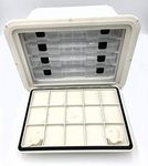 DPI Marine Tackle Center w/4 Large Trays 13" x 17" x 11" (Depth) in Marine White (Off White) - DPTC1317MW - Made in USA