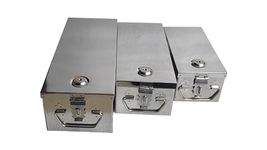 GinoSet® Stainless Steel Locker Boxes, Cash Peti Pooja Set, Jewellery Boxes (Multi_Pack of 3) Size -8 Inch, 10 Inch, 12 Inch With Pre fited Lock & 2 Key