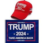 Trump 2024 MAGA Hat and Trump Flag 