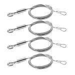 4PCS Adjustable Picture Hanging Wire Kit with Loop and Hook 2m x1.5mm Heavy Duty Stainless Steel Wire Rope for Mirror Hanging Hardware, Light Lamp, Billboards,Basket Flowerpot Hold Up to 20kg