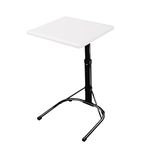 GARTOO Upgrade Folding TV Tray Table - Adjustable TV Dinner Table, Couch Table Trays for Eating, Office, Laptop Stand, Portable Bed Sofa Dinner Tray with 3 Angles & 3 Height, White