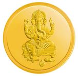 Kalyan Jewellers 24K (999) Purity Lord Ganesh Gold Coin 1 Gms