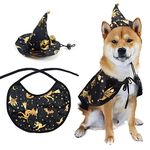 Pet Halloween Outfits Dog Halloween Costumes Halloween Pet Clothes with Adjustable Witch Hat Capes Costume for Small Medium Dogs Cats Halloween Christmas Party