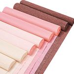 Whaline 8 Rolls Crepe Paper Streamers 25 x 250cm 4 Colors Party Streamers Rose Gold Pink Brown Crepe Paper Roll Decorative Craft Streamer for DIY Gift Wrapping Paper Crafts Room Wall Decoration