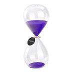 Hourglass Sand Timers - SWISSELITE Biloba Hourglass Sand Timer Inspired Glass/Home, Desk, Office Decor (6.5Inch-15Mins Violet)