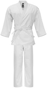 ULTIMATE FIGHT GEAR Light Weight Karate Uniform Gi - Kids Adults Unisex Belt Included (White, 000)