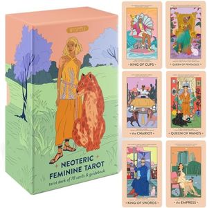 Wyspell Feminine Tarot Card Deck - Tarot Cards with Meanings on Them - Tarot Cards with Guide Book for Beginners Tarot Cards Set - Beginner Tarot Deck Cards - Tarot Card Set