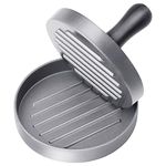 Asdirne Burger Press, Food Grade Stainless Steel Burger Maker with ABS Handle, Non-Stick Hamburger Press, 11.5 cm, 50 Sheets of Patty Papers Included