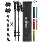 G2 GO2GETHER Hiker Trekking Hiking Poles Telescopic/Aluminum Alloy/Comfort BMM Handle/Auto-Adjustable Strap/Quick Flip Lock/Snow Baskets Attached (Pack of 2 Poles)(Grey/Black)