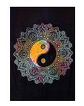 Doraya Cotton Hippie Hippy Celestial Wall Hanging Indian Bohemian Psychedelic Ying Yang Tie Dye Mandala Tapestry (Multicolour 2, 30x40 Inches)