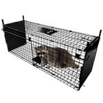 Thealyn Animal Cage Trap 105 X 40 X 31 cm Double Door Animal Cage Trap Metal Trap Cage Humane Live Animal Trap for Rabbits, Stray Cat, Squirrel, Raccoon, Mole, Gopher, Opossum