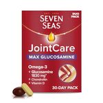 Seven Seas JointCare + Turmeric, with Omega-3, Glucosamine, Chondroitin, Vitamins C and D, Manganese and Zinc, Food Supplements, 30-Day Pack