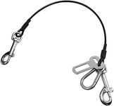 Sonku Pet Dog Car Seat Belt Restraint, Coated Stainless Steel Chew Proof Dog Vehicle Safety Tether Cable,Safety Vehicle Belt Fit for Small, Medium, Large, and X-Large Dogs-Silver