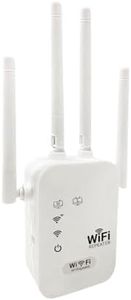 Trenzu Single Band 2.4GHz WiFi Wireless Range Extender for Home | 300Mbps, Upto 10m Coverage, 10 Devices | Signal Repeater with 2 LAN Ports, 4 Antenna | Plug & Play |Router & Access Point Mode