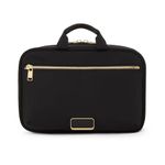 TUMI - Voyageur Madeline Cosmetic Bag - Makeup Case Organizers for Travel - Make Up Bag for Packing - Pack Flat Cosmetics Bag - Black/Gold