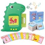 Talking Flash Cards, Green Dinosaur Learning Educational Toy, 224 Words Sided Montessori Cards, Preschool Sensory Toys For 1-6 Years Old Toddlers, Interactive Gift for Kids