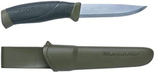 Morakniv Companion Fixed Blade Outdoor Knife with Sandvik Carbon Steel Blade, Military Green, 4.1-Inch