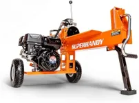 SuperHandy Log Splitter Portable 20 Ton Rapid Auto Return Ram System Bucher Gear Pump 7HP Engine Horizontal Full Beam Steel Wedge Firewood Splitting Forestry Harvesting
