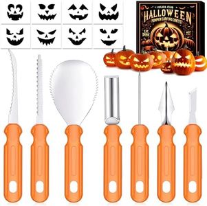 Halloween Pumpkin Carving Tools Kit: Professional Heavy Duty Pumpkin Carving Tools Set Kids Adult Jack O Lantern Pumpkin Carving Kit with Stencils, Halloween Pumpkin Decorating Carver Kit Party Favors