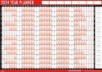 2024 Wall Planner A1 Large 85cm X 58cm Laminated 2024 Wall Calendar 2024 Year Planner With Stickers And Dry Wipe Pen