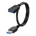 Storite 30cm USB 3.0 Extension Cable Extender SuperSpeed 5 Gbps USB 3.0 Type A Male to USB A Female Extension Cord for Printer, TV, Hard Drive, Keyboard 30cm