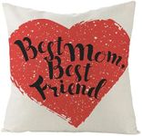 Best Mom Best Friend Pillow Covers Gifts for Mom Mommy Birthday Christmas Mother’s Day Gifts for Friends 18 * 18 Pillowcase Cushion Cover for Sofa Bed Couch Living Room House Decors