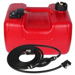 VEITHI 3 Gallon/12L Rectangular Portable Boat Fuel Tank with Hose Connector for Marine Outboard Motor Fuel Tank- Red (1pack)