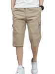 TAGDO Men's Solid Cotton Shorts (RF-Cotton-Shorts-2003-Gold-L)