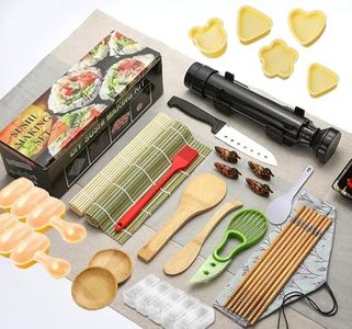 wiseUwise Sushi Making Kit, 30 in 1 Sushi Roller Kit DIY Sushi Making Tool Set for Beginners, Sushi Roller, Bamboo mat, Rice Mold, Sushi Knife, Paddle, Rice Cloth, Chopsticks, Brush, Storage Bag
