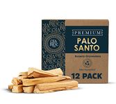 Palo Santo Smudging Sticks 12-Pack from Peru - 100% Natural Incense with Premium High Resin for Spiritual Cleansing - Substantially Hand-Picked, Ethically Wild Harvested - Sustainable Packaging