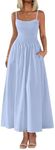 PRETTYGARDEN Women's Smocked Maxi Dresses 2025 Summer Beach Sundress Casual Spaghetti Strap Swing A Line Long Flowy Dress (Light Blue,Medium)