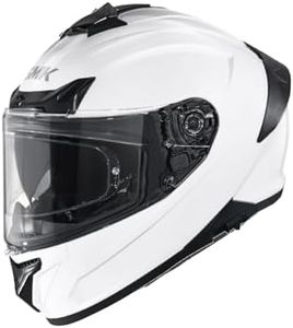 SMK Typhoon Solid ISI ECE & DOT Certified Full Face Dual Visor Helmet for Men and Women with Pinlock Fitted Clear Visor and Inner Sun Visor