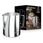 Instalite Milk Frothing Pitcher Jug with Measurement Markings & Finished Stainless Steel Pot (600ML)