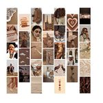 Kitty Cat - Brown Aesthetic Wall Collage Kit for Room Decor | Set of 60 Aesthetic Posters | 300 GSM Water Resistant Paper | Size 4x6 Inch | Unframed | Comes With Double Sided Tape (60)